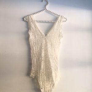 Lace white bodysuit
